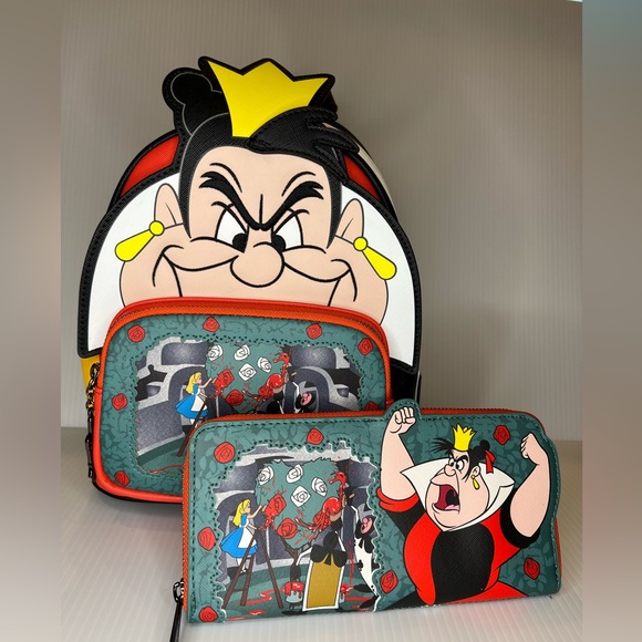 Loungefly Queen of Hearts Mini Backpack and Wallet Bundle - Picture 1 of 13